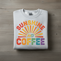 Load image into Gallery viewer, Sunshine &amp; Coffee Women’s Long Sleeve Crewneck T-Shirt – Soft Beach Tee