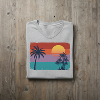 Load image into Gallery viewer, Sunset Lover Beach Shirt for Ocean Vibes-Premium Unisex V-Neck T-Shirt