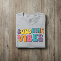Load image into Gallery viewer, Sunshine Vibes &amp; Premium V-Neck Tee –  Unisex Beach T-Shirt