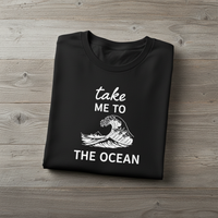 Load image into Gallery viewer, Take Me to the Ocean Women’s Crewneck T-Shirt – Soft Cotton Tee