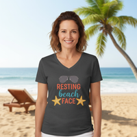 Load image into Gallery viewer, Funny Beach Mom V-Neck T-Shirt – Playful Graphic Unisex Tee for Ocean Lovers