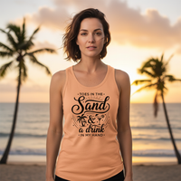 Load image into Gallery viewer, Sand &amp; a Drink Slim Fit Tank Top for Active Women – Stylish Racerback Design