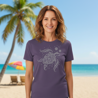 Load image into Gallery viewer, Women’s OceanLove Turtle Graphic Tee – Ocean-Inspired Comfort