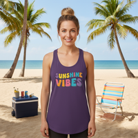 Load image into Gallery viewer, Sunshine Vibes Slim Fit Tank Top for Active Women – Stylish Racerback Design