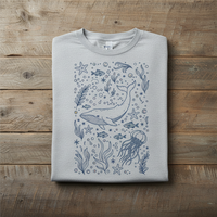 Load image into Gallery viewer, OceanLove Whale Graphic T-Shirt – Soft Cotton Beach Tee for Moms &amp; Ocean Lovers