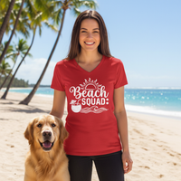 Load image into Gallery viewer, Beach Lovers Beach Squad - V-Neck T-Shirt for Casual, Beach &amp; Coastal Style
