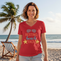 Load image into Gallery viewer, Funny Beach Mom V-Neck T-Shirt – Playful Graphic Unisex Tee for Ocean Lovers