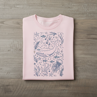 Load image into Gallery viewer, OceanLove Whale Graphic T-Shirt – Soft Cotton Beach Tee for Moms &amp; Ocean Lovers
