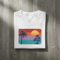 Load image into Gallery viewer, Sunset Lover Beach Shirt for Ocean Vibes-Premium Unisex V-Neck T-Shirt