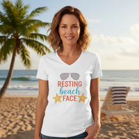 Load image into Gallery viewer, Funny Beach Mom V-Neck T-Shirt – Playful Graphic Unisex Tee for Ocean Lovers