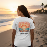 Load image into Gallery viewer, Ocean Lovers Sunset V-Neck Tee – Coastal Dreamer Unisex T-Shirt