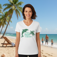 Load image into Gallery viewer, Breezy Comfort for Beach Moms &amp; Ocean Lovers-Shirt Soft Women’s V-Neck Tee –