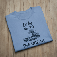 Load image into Gallery viewer, Take Me to the Ocean Women’s Crewneck T-Shirt – Soft Cotton Tee