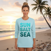 Load image into Gallery viewer, Sun, Salt and Sea -Beach Lover's Longsleeve T-shirt – Relaxed Fit for Comfort