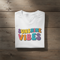 Load image into Gallery viewer, Sunshine Vibes &amp; Premium V-Neck Tee –  Unisex Beach T-Shirt