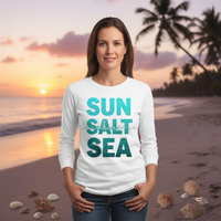 Load image into Gallery viewer, Sun, Salt and Sea -Beach Lover's Longsleeve T-shirt – Relaxed Fit for Comfort